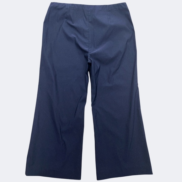 NIC+ZOE Pants Womens 16 Blue Navy Wide Leg Polished Wonder Stretch Crop Pull Ons - Picture 2 of 7